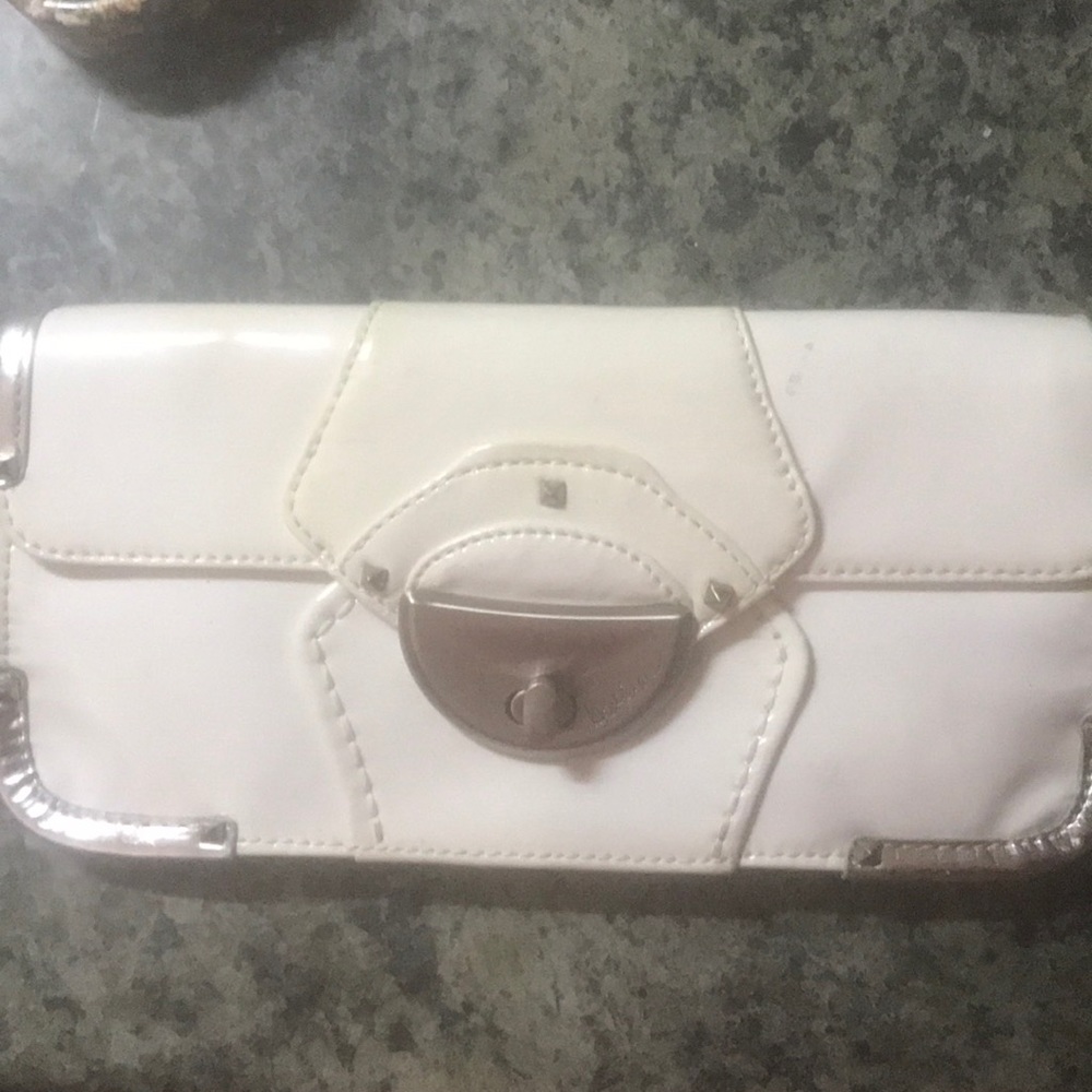 Botkier white studded clutch